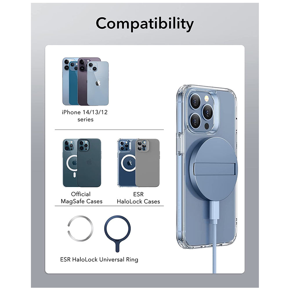 Wireless-Netzladegerät ESR HaloLock, 15W, 1.67A, Blau