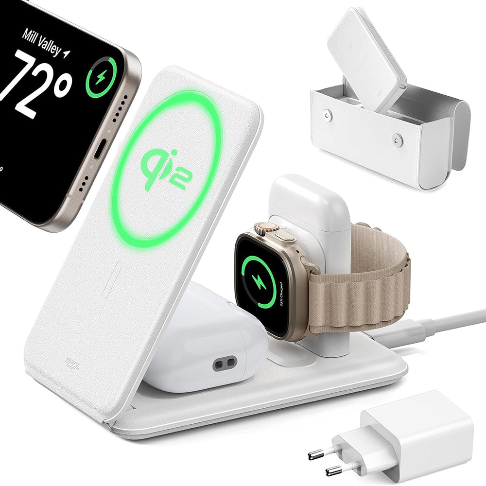 ESR Travel 3in1 Wireless Network Charger, 15W, 1.67A, White