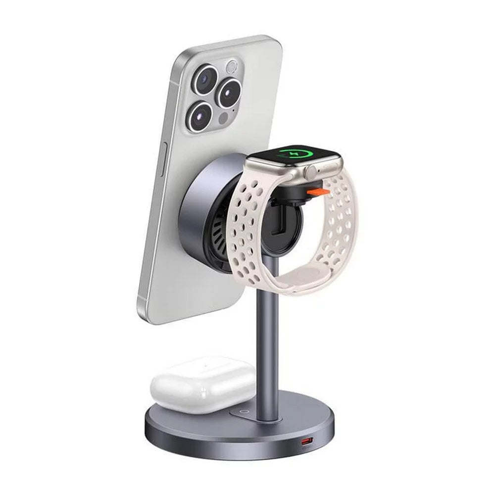 Caricatore Wireless da Rete McDodo CH-2460 Swan 3in1, 22.5W, 1.67A, Grigio