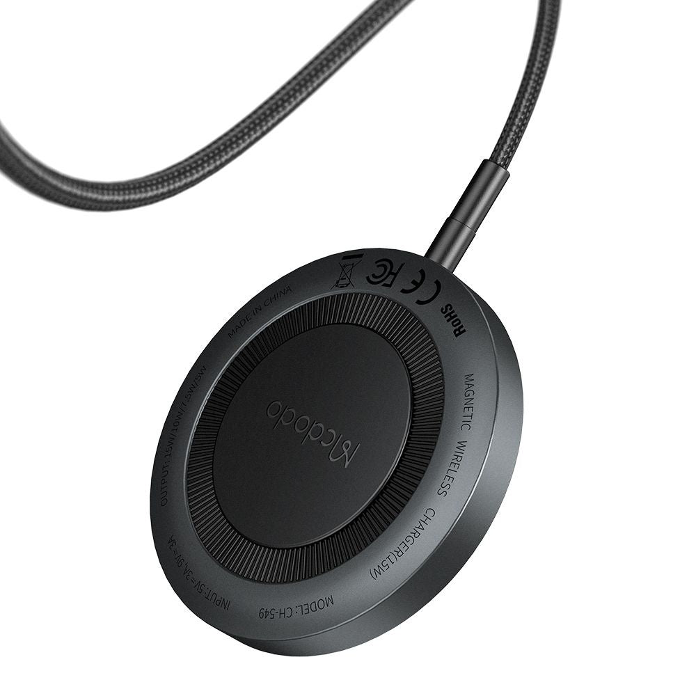 Chargeur Réseau Sans Fil McDodo CH-5490, 15W, 1.67A, Noir