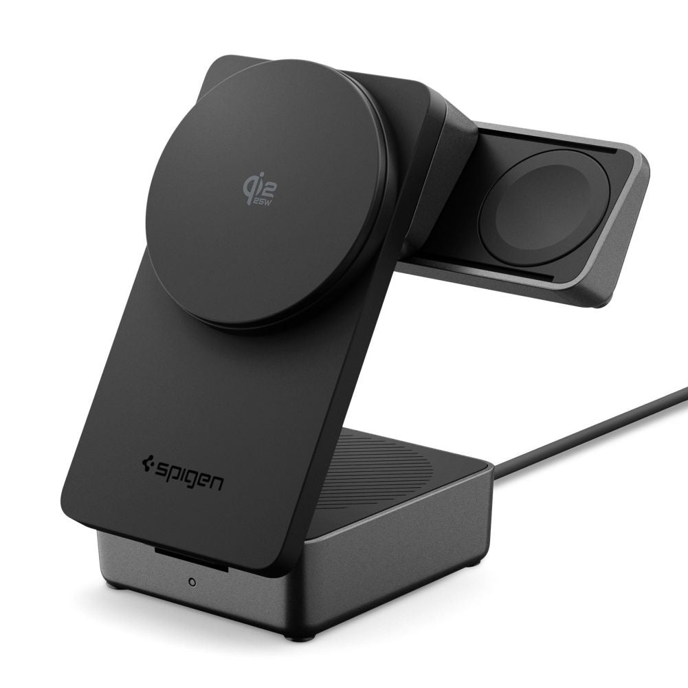 Caricabatterie Wireless Spigen EF323MQ Essential 3in1, 25W, Nero ACH10398