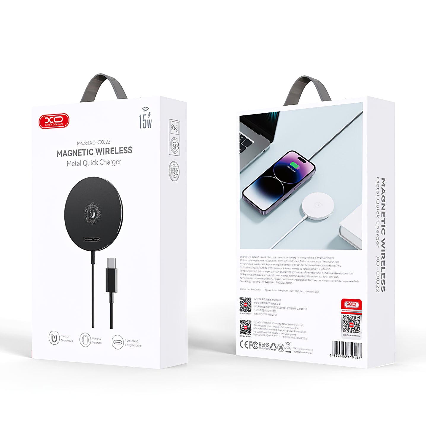 XO Design CX022 Kabelloses Ladegerät 15W | Magnetisch | Schwarz