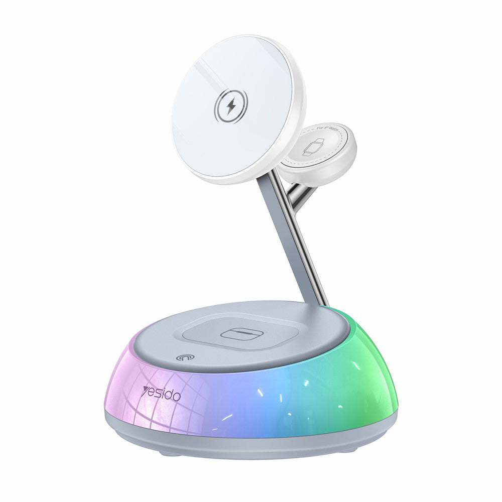 Caricabatterie Wireless Yesido DS31 3in1, 15W, 1.67A, Bianco