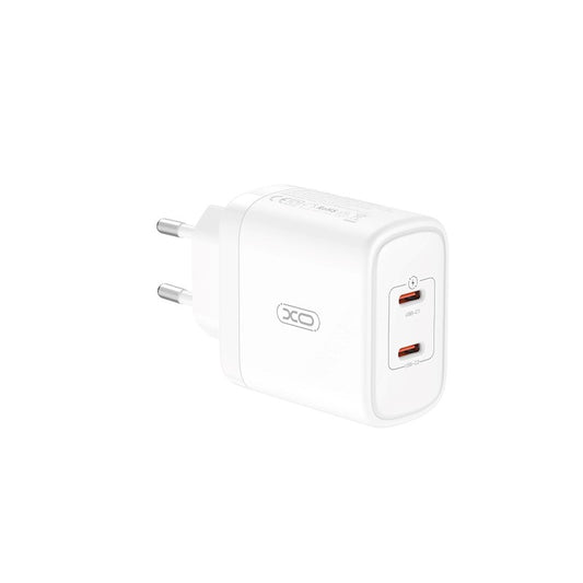 Network Charger XO Design CE08, 50W, 3A, 2 x USB-C, White