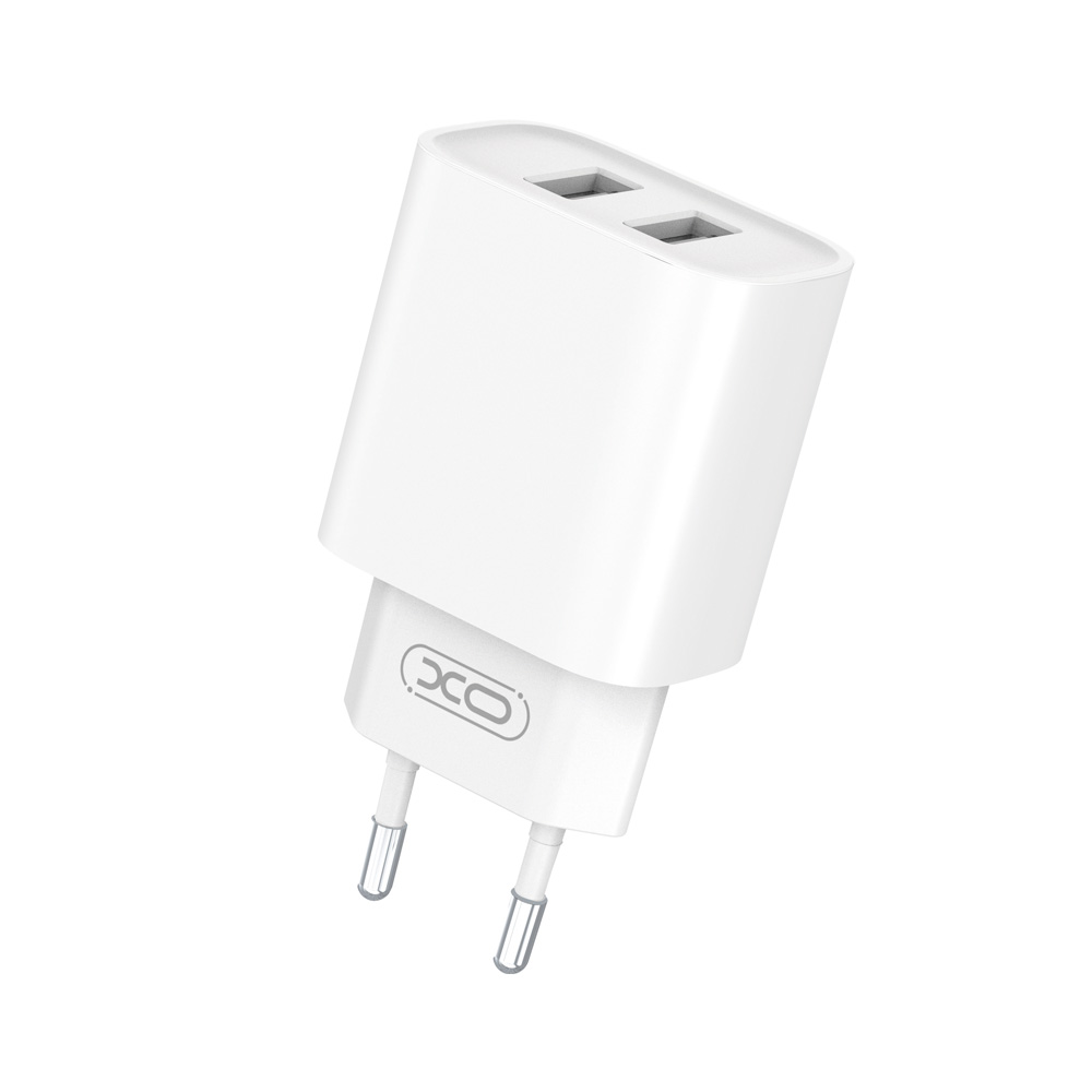 Chargeur Réseau XO Design CE02C, 10.5W, 2.1A, 2 x USB-A, Blanc