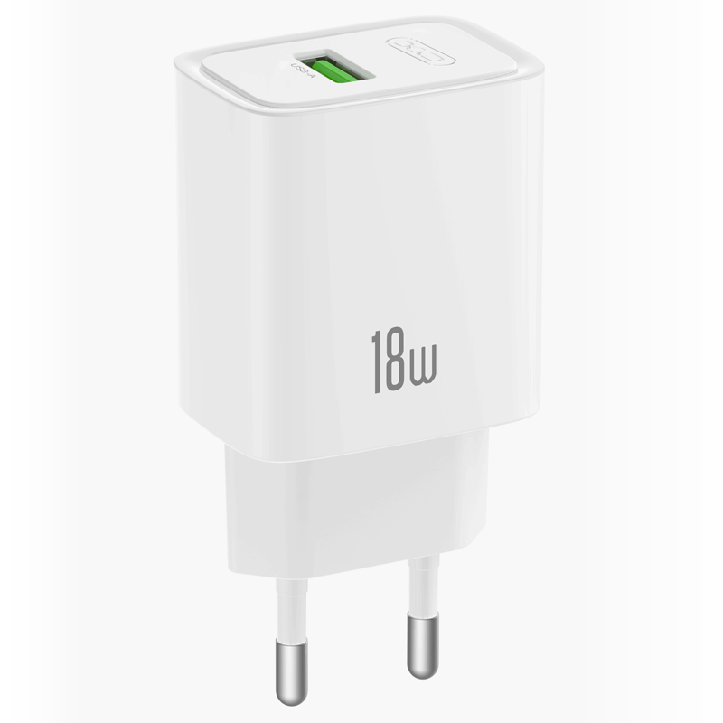 Chargeur secteur XO Design CE50, 18 W, 3 A, 1 x USB-A, blanc