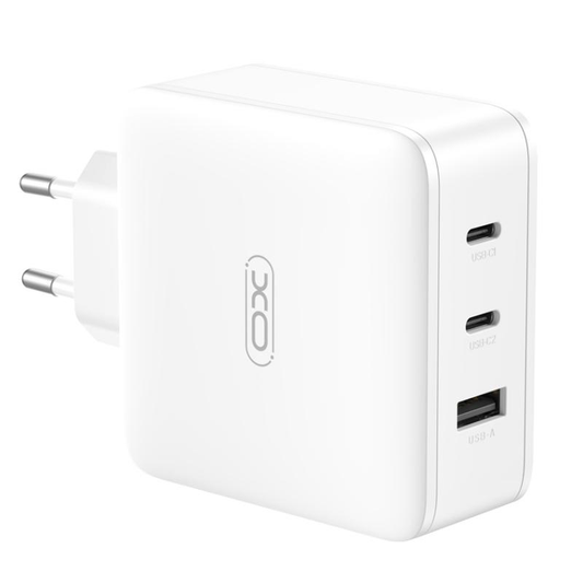 Caricatore da rete XO Design CE14, 100W, 3,25A, 1 x USB-A - 2 x USB-C, Bianco