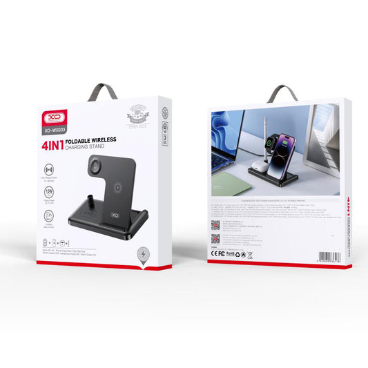 Caricabatterie Rete Wireless XO Design WX033 4in1, 15W, 1.67A, Nero