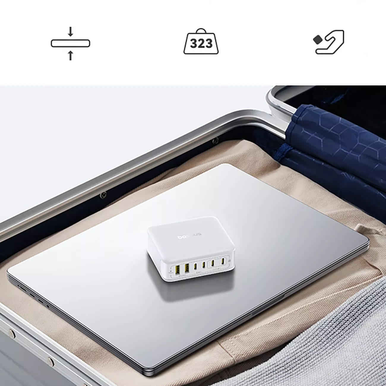 Chargeur Station Baseus EnerFill FH21, 120W, 2 x USB-A - 4 x USB-C, Blanc E0120T01