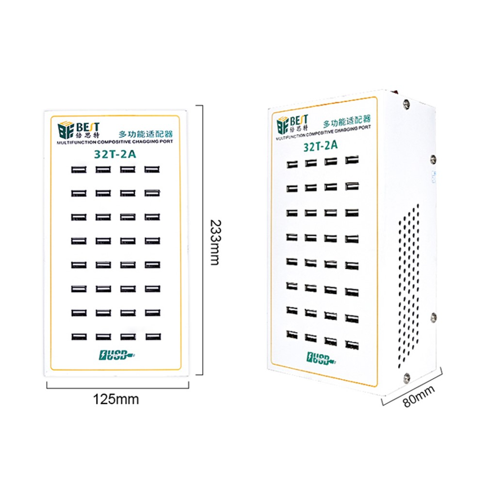 Best 32T-2A Station Charger, 2A, 32 x USB-A, White