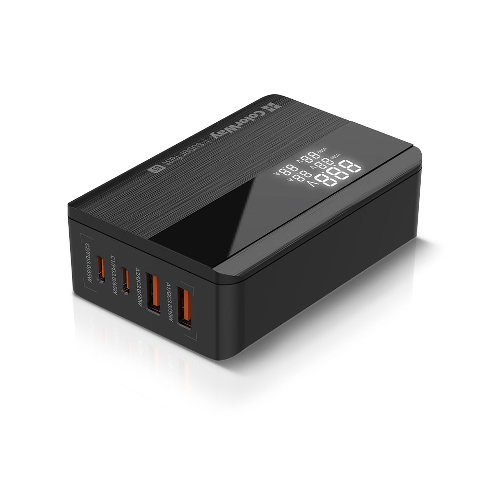Chargeur Station ColorWay Display, 65W, 3.25A, 2 x USB-A - 2 x USB-C, Noir