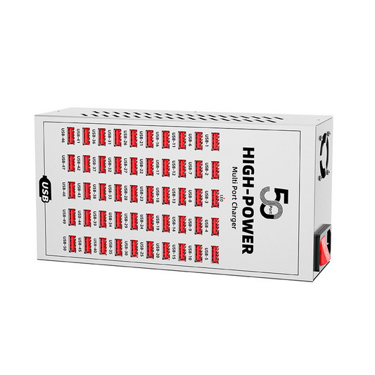 Caricatore Stazione OEM WLX-T2A, 200W, 2.4A, 50 x USB-A, Argento