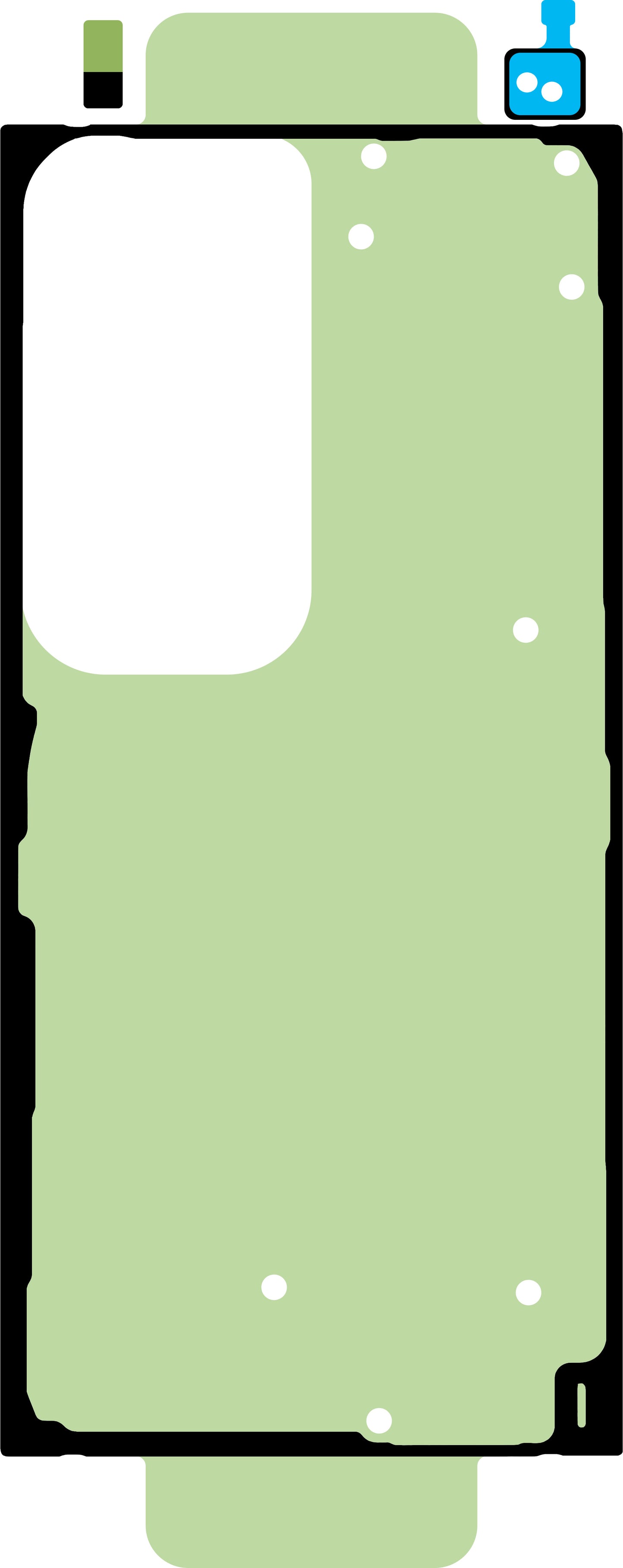 Kit Adesivo Coperchio Batteria Samsung Galaxy S23 Ultra S918, Service Pack GH82-30559A