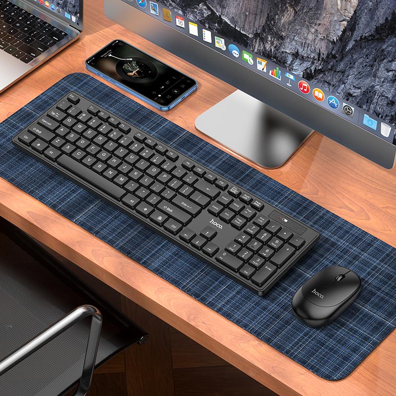 Kit Clavier Souris Sans Fil HOCO GM17, Noir