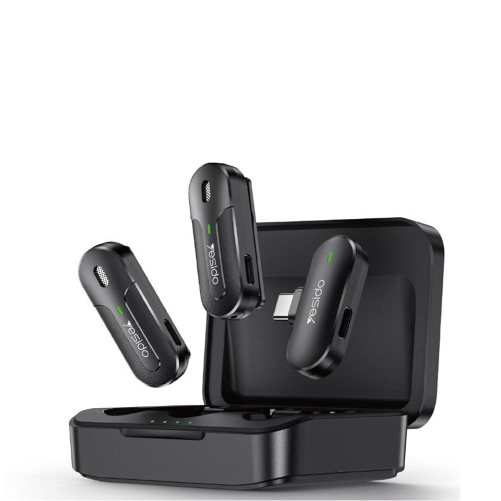 Lavaliermikrofon Yesido KR17, USB-C, Set 2 Stück, Schwarz
