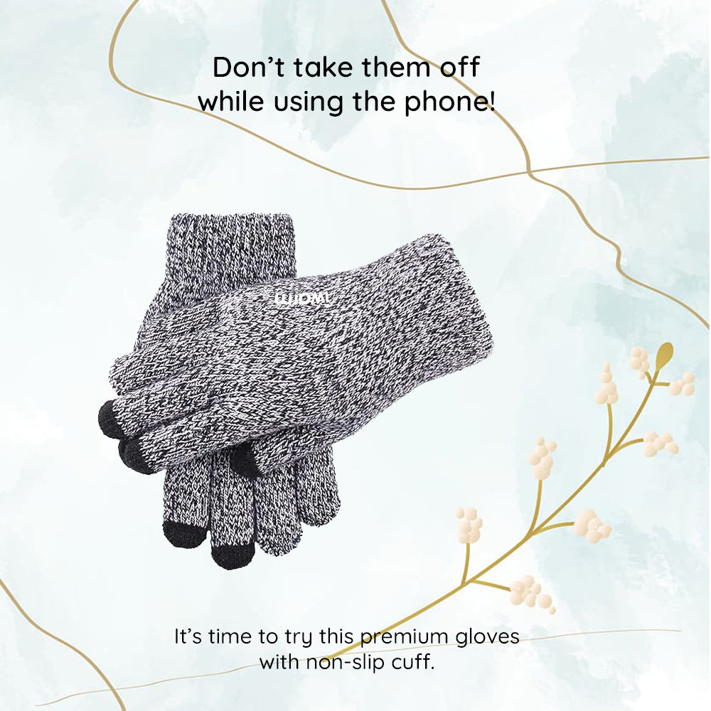 Winter-Touchscreen-Handschuhe Iwarm ST0018, Größe 23cm, Schwarz