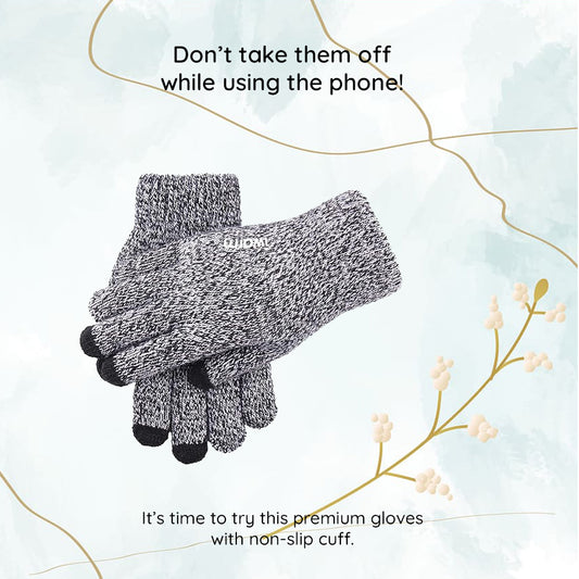 Gants d'Hiver Tactiles Iwarm ST0018, Taille 23cm, Noirs
