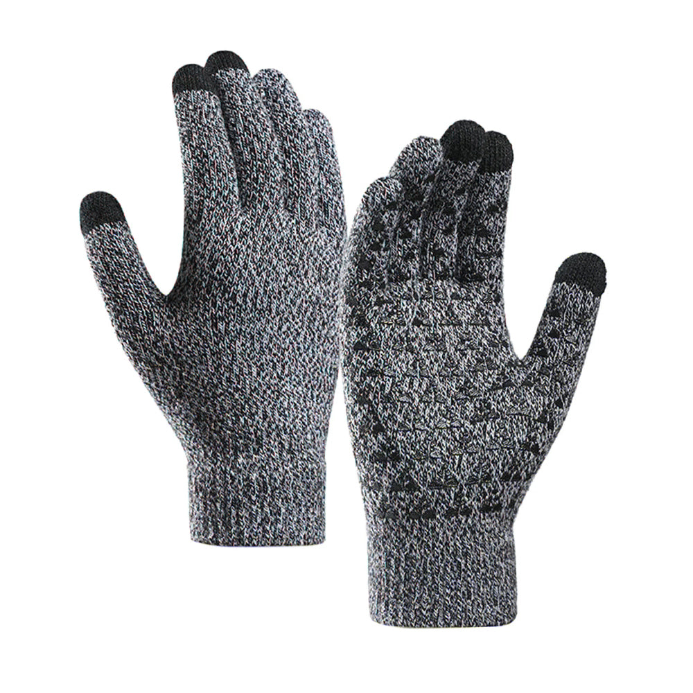 Winter-Touchscreen-Handschuhe Iwarm ST0018, Größe 23cm, Schwarz Grau