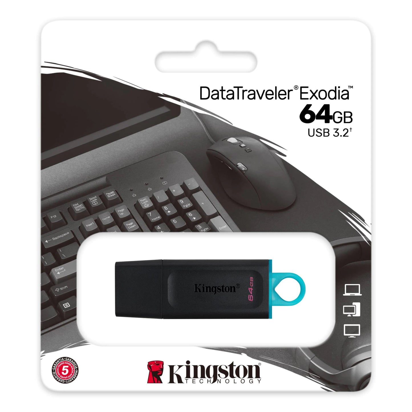 Externer USB-A 3.2 Speicher Kingston DT Exodia, 64Gb DTX/64GB