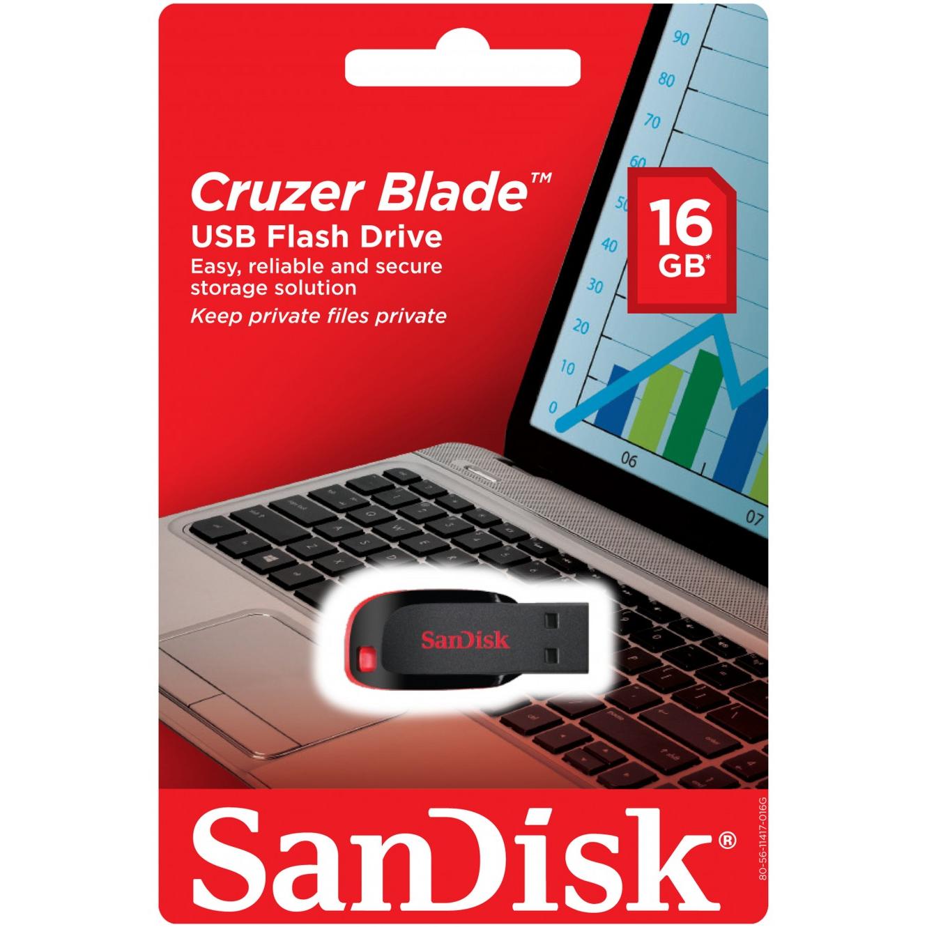 SanDisk Cruzer Blade USB-A Externer Speicher, 16Gb SDCZ50-016G-B35