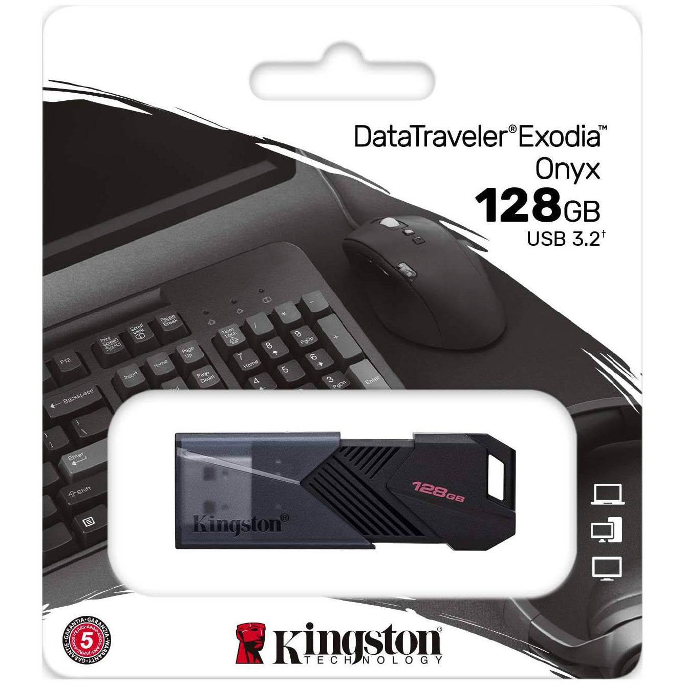 Kingston Exodia Onyx USB-A 3.2 Stick 128GB | Schwarz | Speicherstick