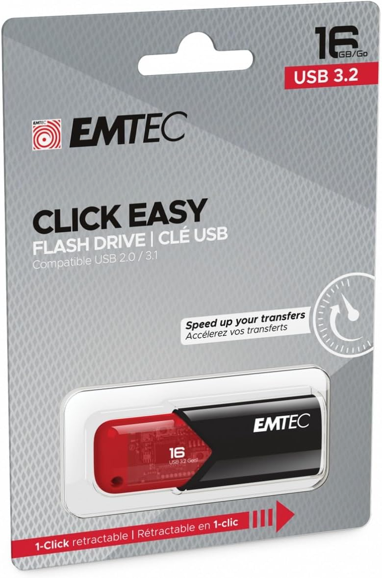 External USB-A 3.2 Memory Emtec B110 Click Easy, 16Gb ECMMD16GB113