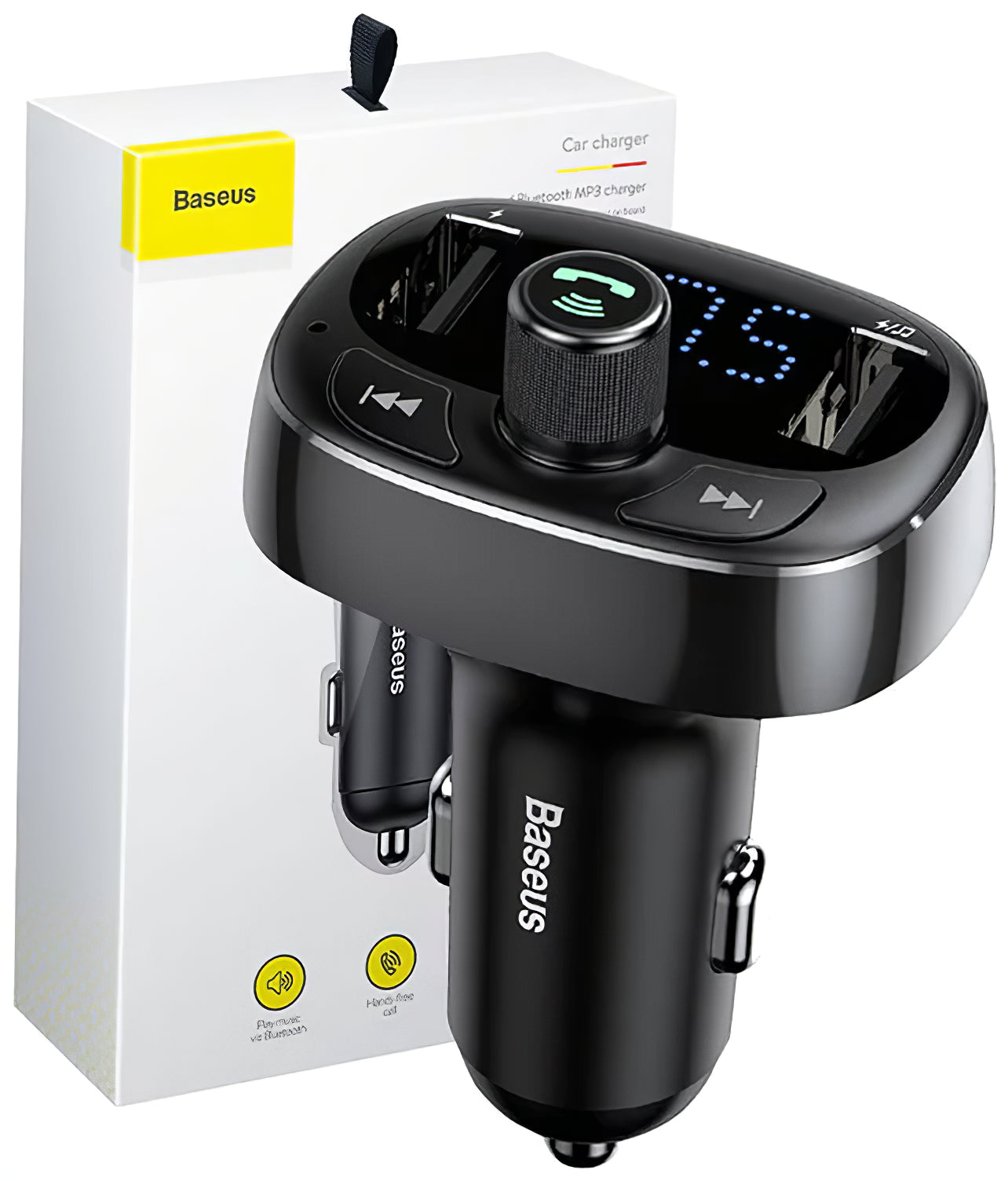 Modulatore FM Bluetooth Baseus S-09, 2 x USB-A - 1 x microSD CCMT000301