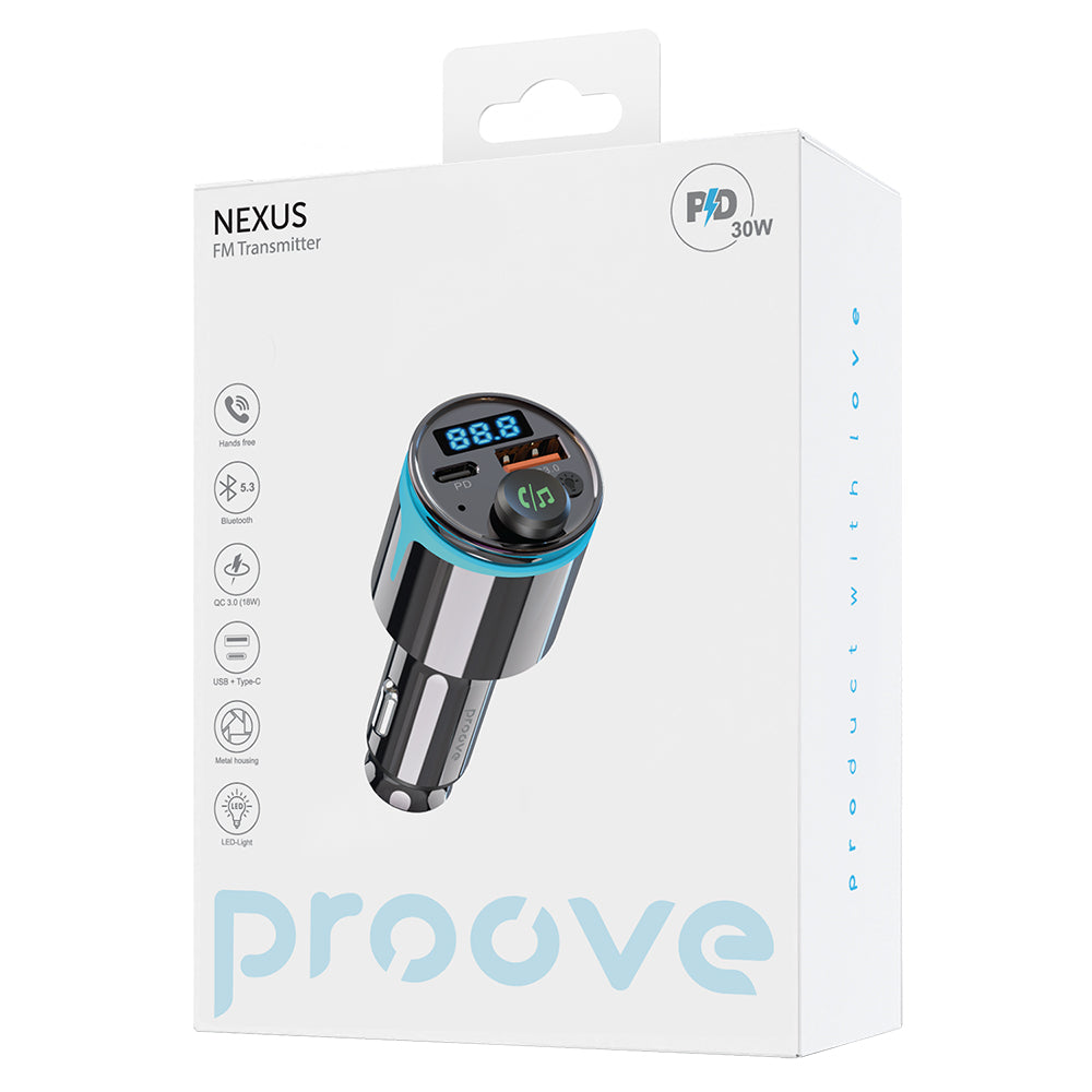 FM Bluetooth Modulator Proove, 1 x USB-A - 1 x USB-C FMNX30110001