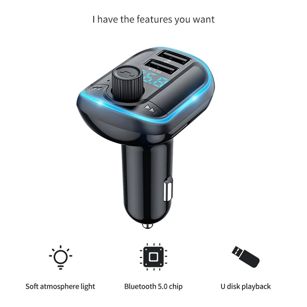 Modulateur FM Bluetooth Yesido Y44, 2 x USB-A - 1 x microSD