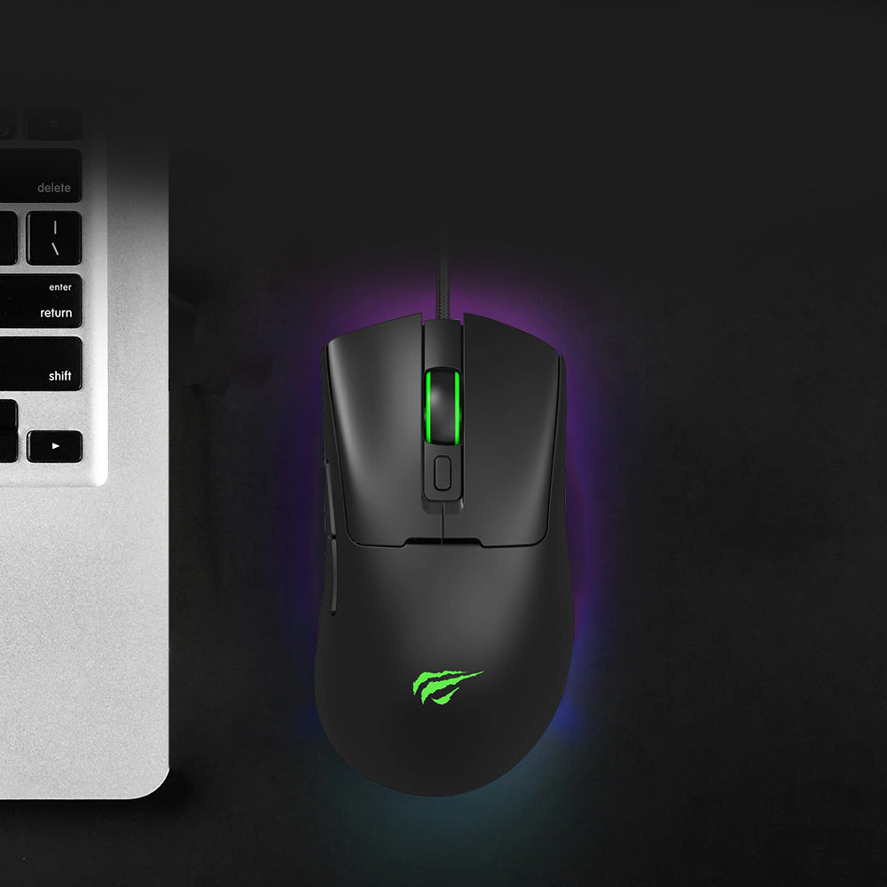 Mouse Gaming Cablato USB HAVIT MS966, RGB, 800DPI - 12000DPI, 1.6m, Nero