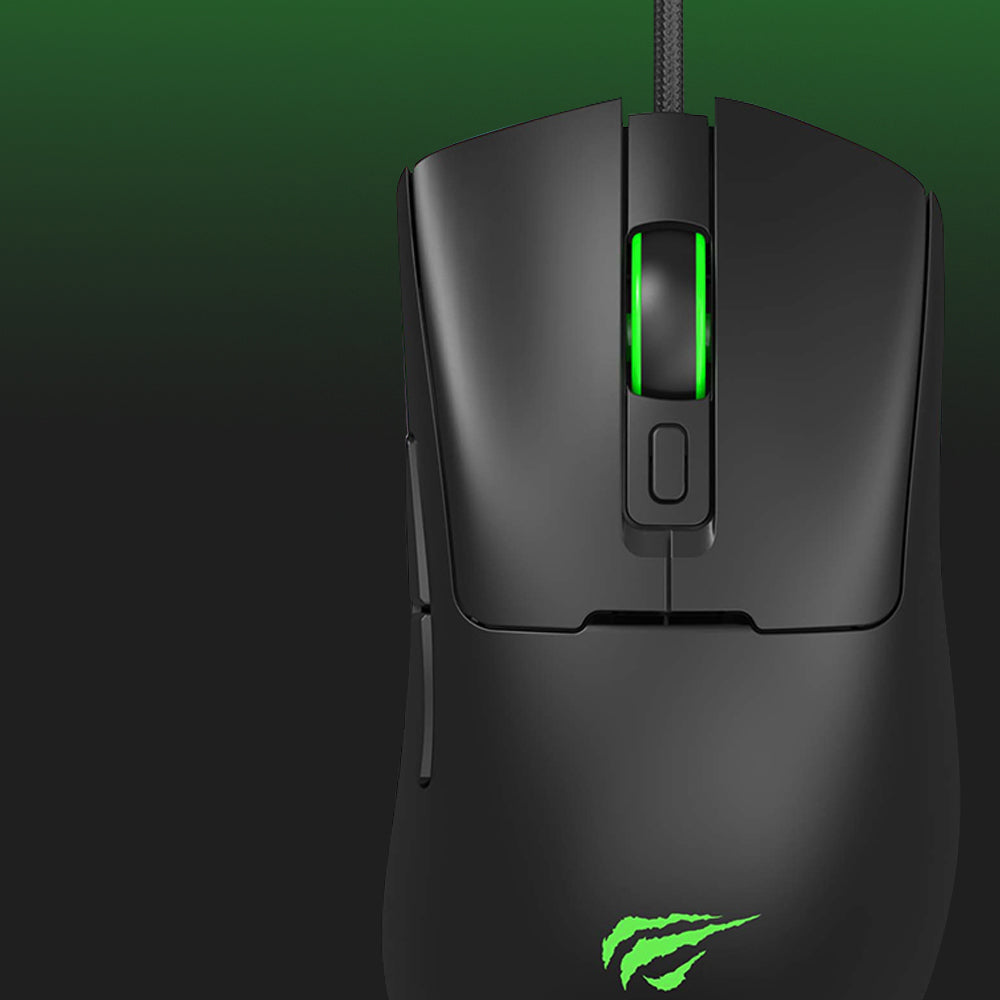 Mouse Gaming Cablato USB HAVIT MS966, RGB, 800DPI - 12000DPI, 1.6m, Nero