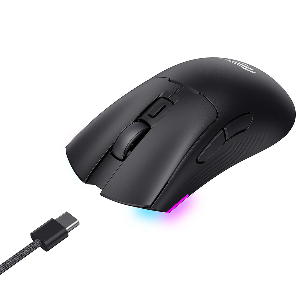 Gaming-Maus Wireless HAVIT MS966WB, 800DPI - 10000DPI, BT / Wi-Fi / Kabelgebunden, Schwarz
