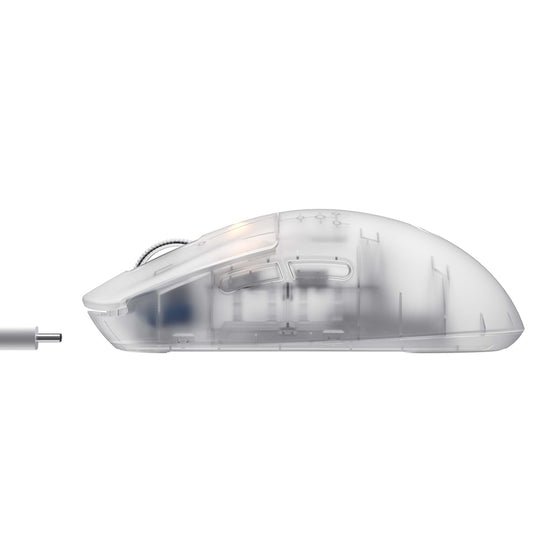 Mouse Gaming Wireless HAVIT MS970WB Pro, 800DPI - 12000DPI, BT / Wi-Fi / Cablato, Bianco Trasparente
