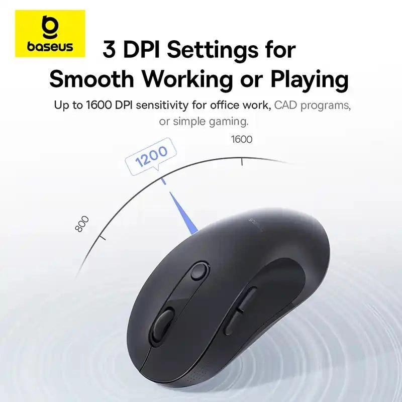 Mouse Wireless Baseus F02, 1600DPI, BT, Nero B0203203