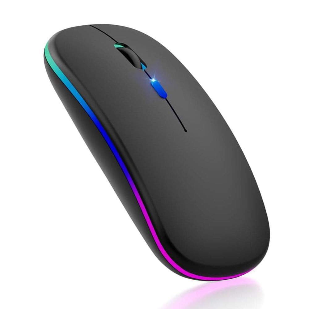 Wireless-Maus Techsuit M1, RGB, 1600DPI, BT / Wi-Fi, Schwarz