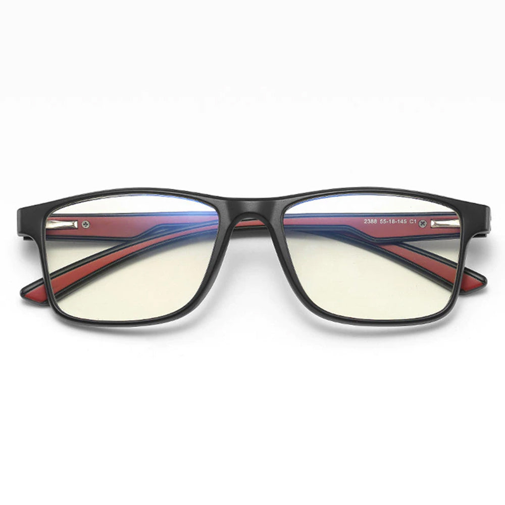 Lunettes d'ordinateur pour hommes Techsuit F2388, anti-lumière bleue, noir rouge