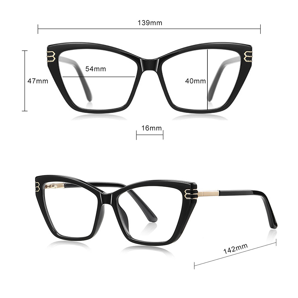Lunettes d'ordinateur pour femmes Techsuit 2262, Anti-Lumière Bleue, Noires