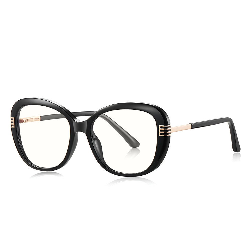Lunettes d'ordinateur pour femmes Techsuit 2265, Anti-Lumière Bleue, Noires Dorées