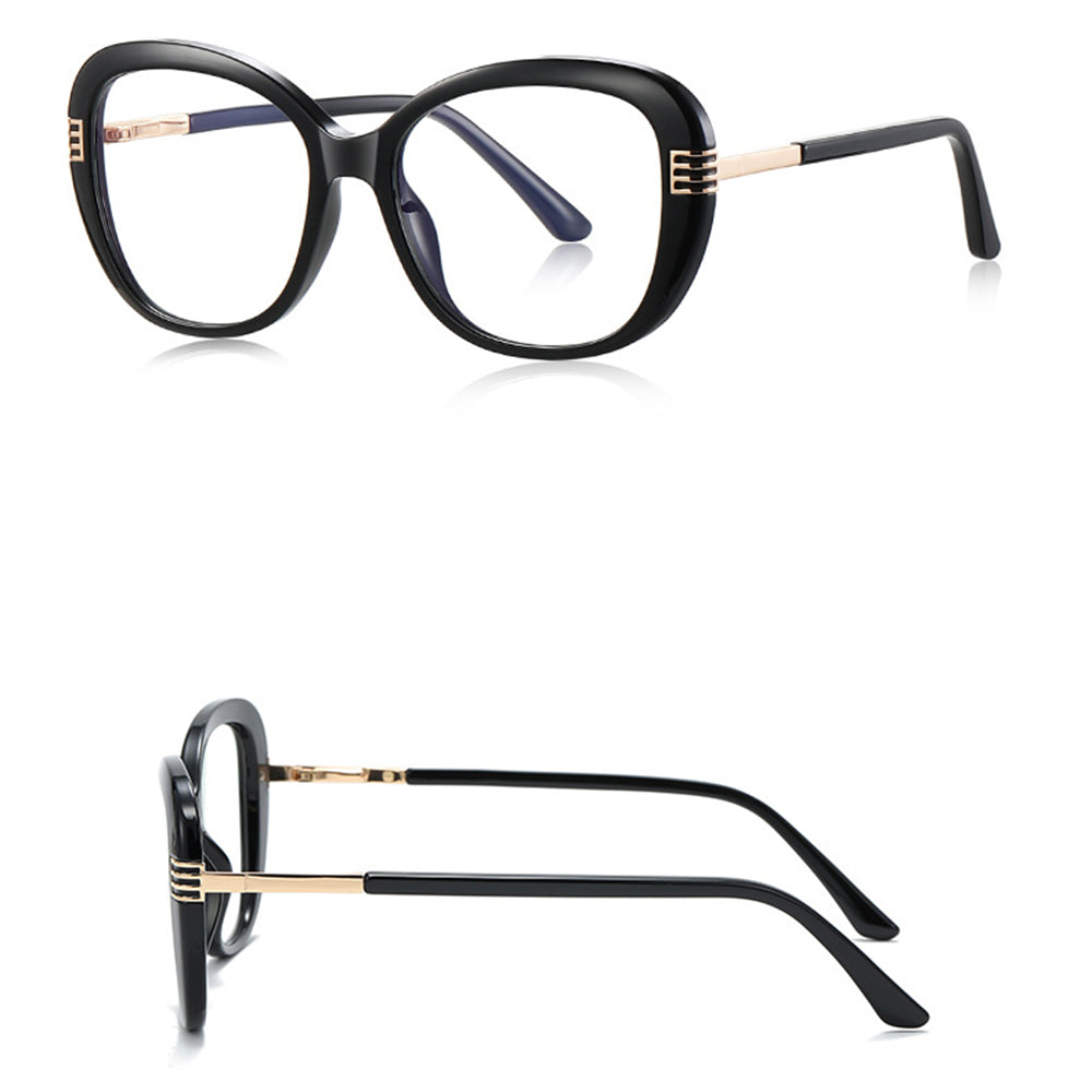 Lunettes d'ordinateur pour femmes Techsuit 2265, Anti-Lumière Bleue, Noires Dorées