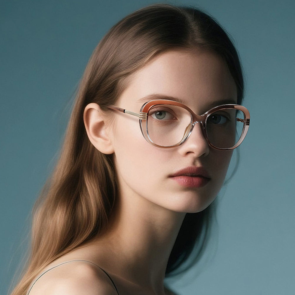 Lunettes d'ordinateur pour femmes Techsuit 2265, Anti-Lumière Bleue, Noires Dorées