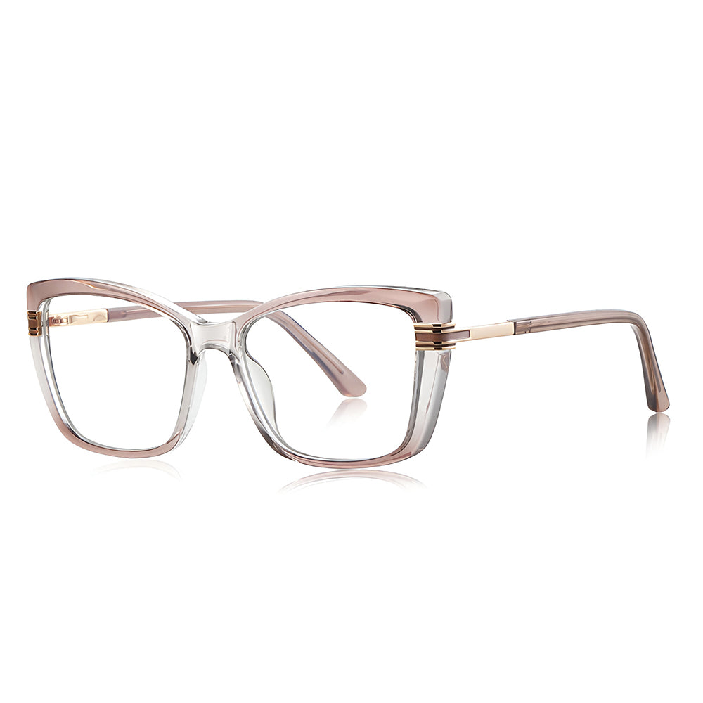 Lunettes d'ordinateur pour femmes Techsuit 2273, Anti-Lumière Bleue, Marron Clair
