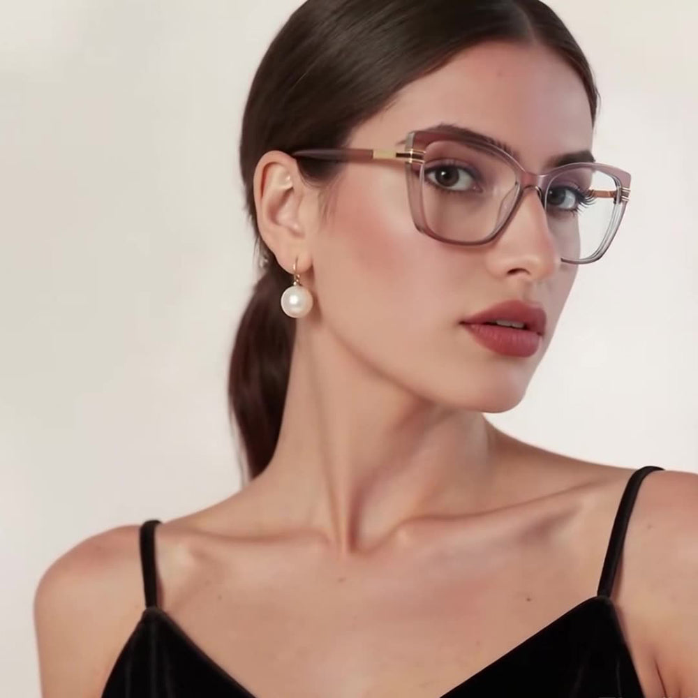 Lunettes d'ordinateur pour femmes Techsuit 2273, Anti-Lumière Bleue, Marron Clair