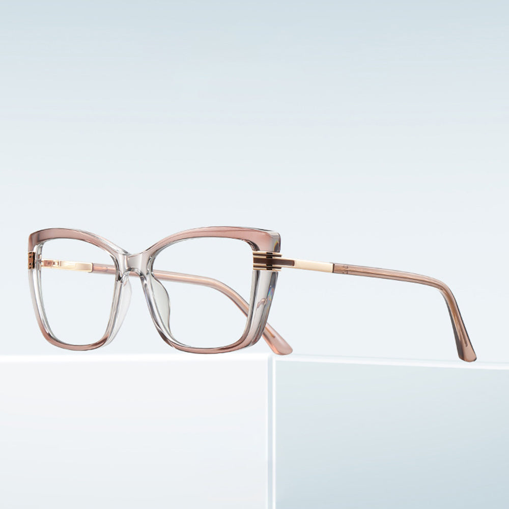 Lunettes d'ordinateur pour femmes Techsuit 2273, Anti-Lumière Bleue, Marron Clair