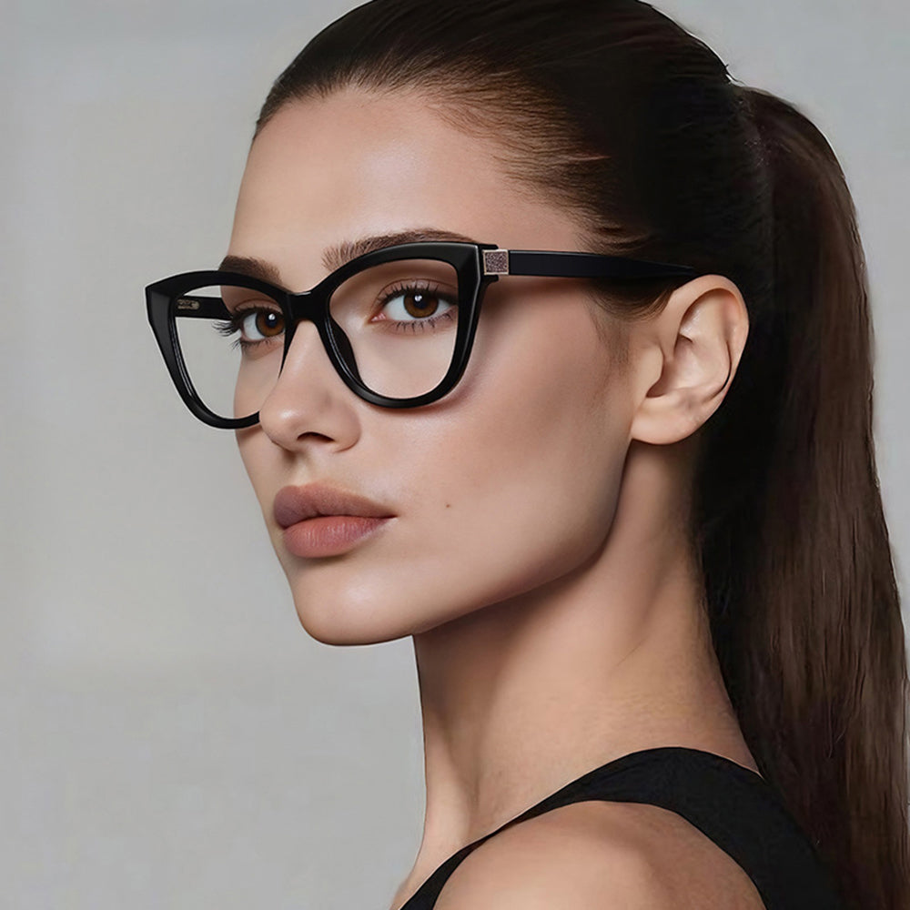Lunettes d'ordinateur pour femmes Techsuit 2276, Anti-Lumière Bleue, Noires