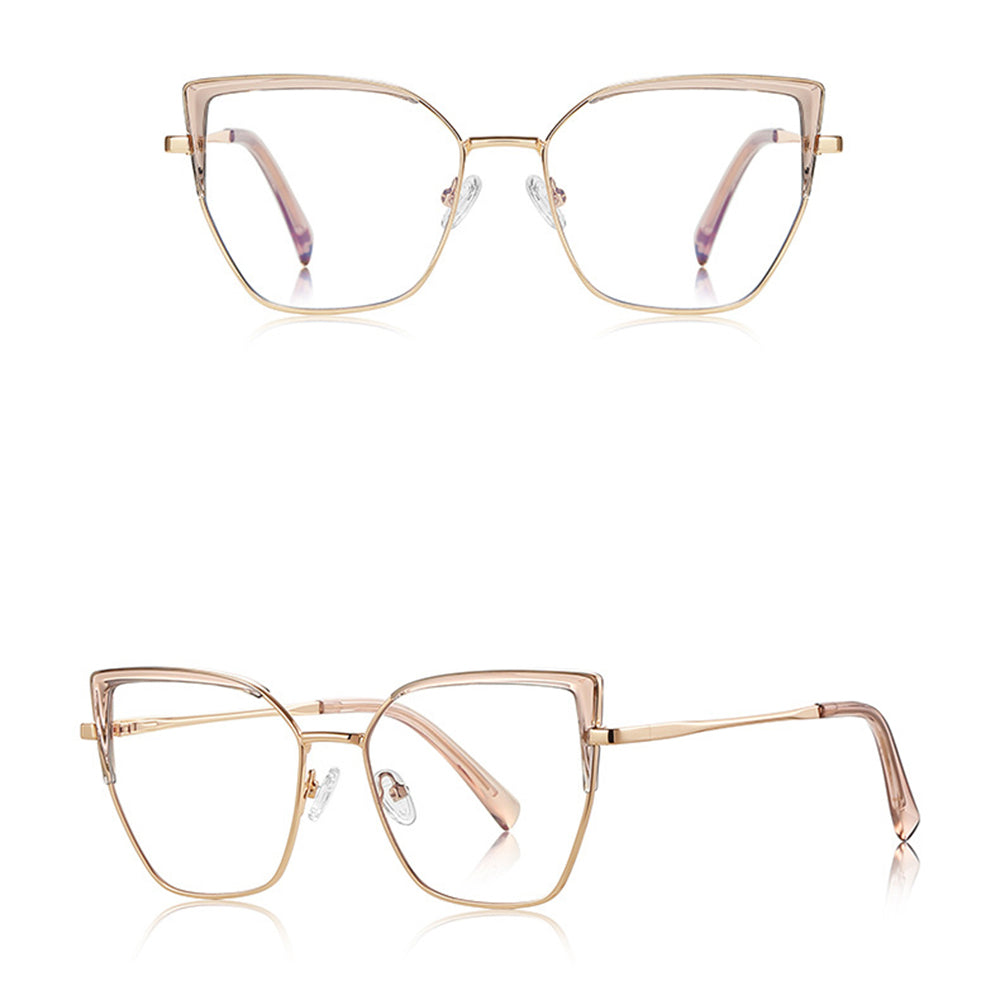 Lunettes d'ordinateur pour femmes Techsuit 3156, Anti-Lumière Bleue, Or Rose