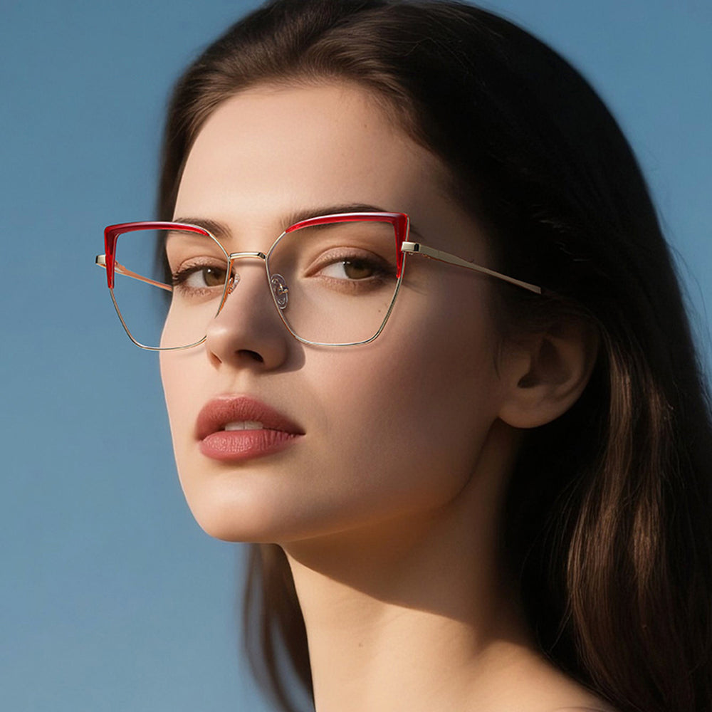 Lunettes d'ordinateur pour femmes Techsuit 3156, Anti-Lumière Bleue, Or Rose
