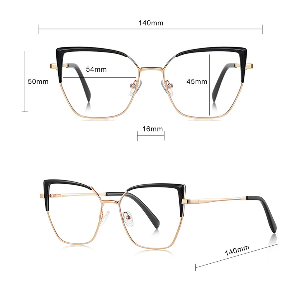 Lunettes d'ordinateur pour femmes Techsuit 3156, Anti-Lumière Bleue, Or Rose