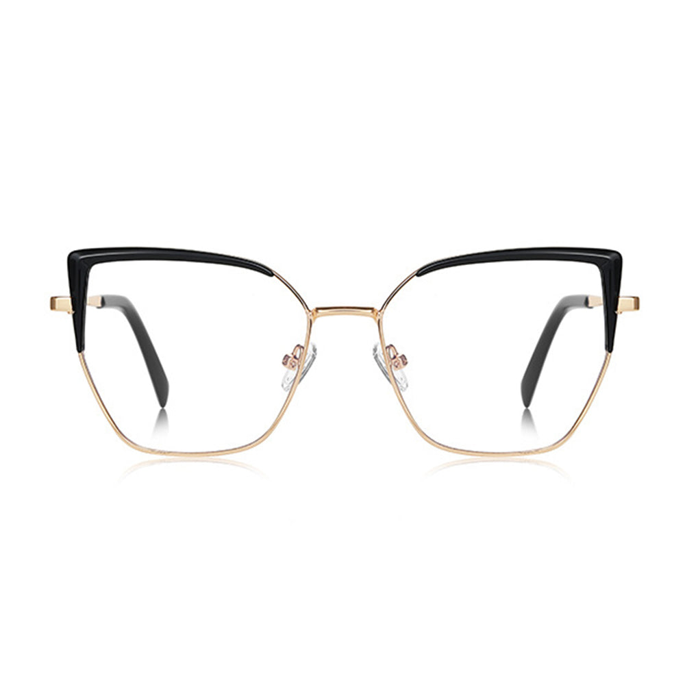 Lunettes d'ordinateur pour femmes Techsuit 3156, Anti-Lumière Bleue, Noires Dorées