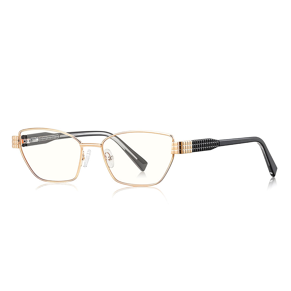 Lunettes d'ordinateur pour femmes Techsuit 3162, Anti-Lumière Bleue, Dorées