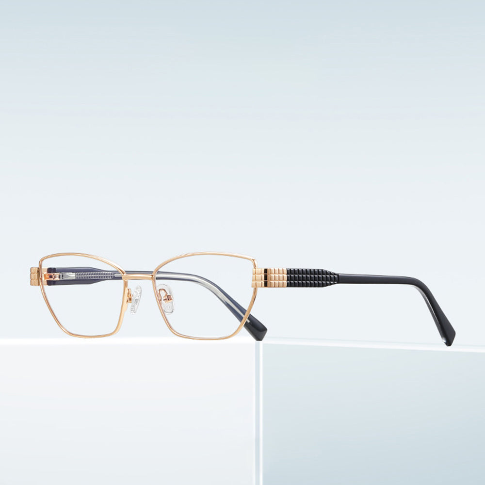 Lunettes d'ordinateur pour femmes Techsuit 3162, Anti-Lumière Bleue, Dorées